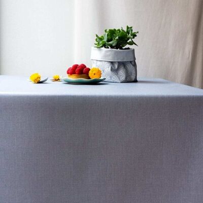 Nappe rectangulaire en coton enduit gris Fleur de Soleil - Nappe - Publicité Nappe rectangulaire en coton enduit gris Fleur de Soleil - Nappe - Publicité