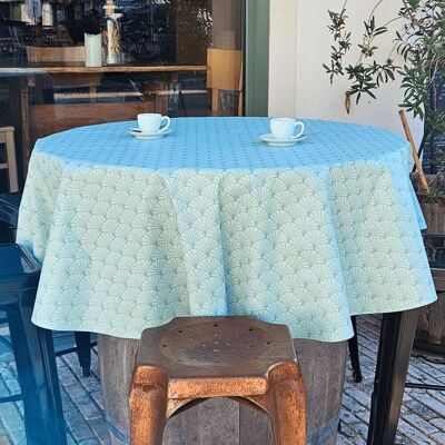 Fleur de Soleil Nappe enduite verte ovale 160 x 200 cm Vert 200x0x160cm - Publicité Fleur de Soleil Nappe enduite verte ovale 160 x 200 cm Vert 200x0x160cm - Publicité