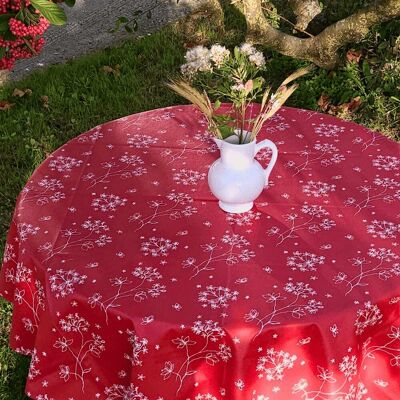 Fleur de Soleil Nappe enduite rouge ronde diam 160 cm Rouge 160x0x160cm - Publicité Fleur de Soleil Nappe enduite rouge ronde diam 160 cm Rouge 160x0x160cm - Publicité