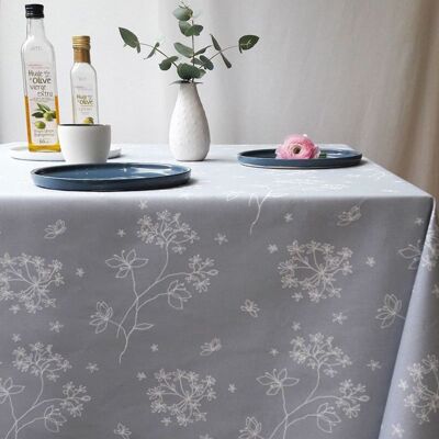 Fleur de Soleil Nappe en coton enduit grise rectangle 160 x 240 cm Gris 240x0x160cm - Publicité Fleur de Soleil Nappe en coton enduit grise rectangle 160 x 240 cm Gris 240x0x160cm - Publicité