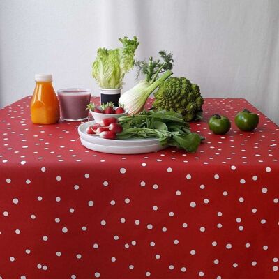 Fleur de Soleil Nappe en coton enduit rouge rectangle 160 x 240 cm Rouge 240x0x160cm - Publicité Fleur de Soleil Nappe en coton enduit rouge rectangle 160 x 240 cm Rouge 240x0x160cm - Publicité
