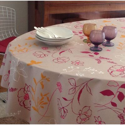 Fleur de Soleil Nappe enduite orange ovale 160 x 200 cm Orange 200x0x160cm - Publicité Fleur de Soleil Nappe enduite orange ovale 160 x 200 cm Orange 200x0x160cm - Publicité