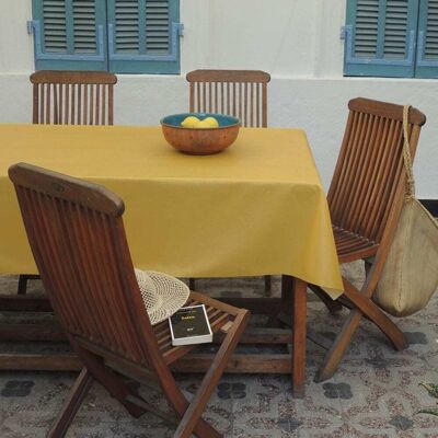 Fleur de Soleil Nappe enduite jaune ovale 160 x 240 cm Jaune 240x0x160cm - Publicité Fleur de Soleil Nappe enduite jaune ovale 160 x 240 cm Jaune 240x0x160cm - Publicité
