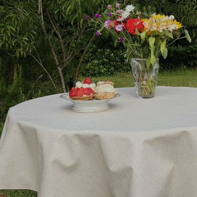 Fleur de Soleil Nappe enduite beige ovale 160 x 240 cm Beige 240x0x160cm - Publicité Fleur de Soleil Nappe enduite beige ovale 160 x 240 cm Beige 240x0x160cm - Publicité