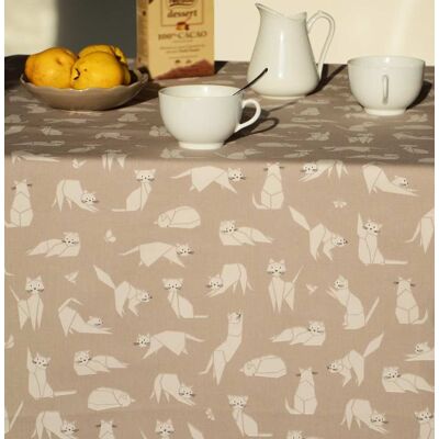 Fleur de Soleil Nappe en coton enduit taupe rectangle 160 x 240 cm Taupe 240x0x160cm - Publicité Fleur de Soleil Nappe en coton enduit taupe rectangle 160 x 240 cm Taupe 240x0x160cm - Publicité