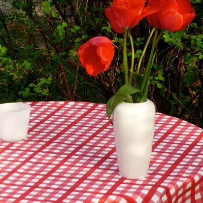 Fleur de Soleil Nappe enduite rouge ronde diam 160 cm Rouge 160x0x160cm - Publicité Fleur de Soleil Nappe enduite rouge ronde diam 160 cm Rouge 160x0x160cm - Publicité