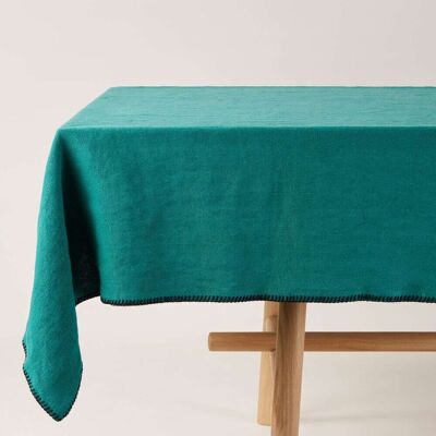 Madura Nappe rectangulaire en lin bleu 140x250 cm Bleu 140x250cm - Publicité Madura Nappe rectangulaire en lin bleu 140x250 cm Bleu 140x250cm - Publicité