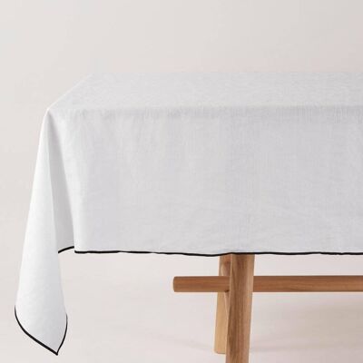 Madura Nappe rectangulaire en lin blanc 170x320 cm Blanc 170x320cm - Publicité Madura Nappe rectangulaire en lin blanc 170x320 cm Blanc 170x320cm - Publicité