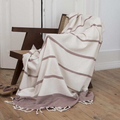 Febronie Plaid coton rouge tomette 130x170 Rouge 170x1x130cm - Publicité Febronie Plaid coton rouge tomette 130x170 Rouge 170x1x130cm - Publicité