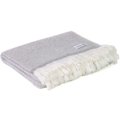 Les jardins de la comtesse Plaid cachemire et laine léger motif diamant gris souris 130 x 230 cm Gris 230x2x130cm - Publicité Les jardins de la comtesse Plaid cachemire et laine léger motif diamant gris souris 130 x 230 cm Gris 230x2x130cm - Publicité