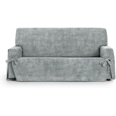 Eysa Housse de canapé 2 pl antitache avec des rubans gris perle 140 -180cm Gris 100x180x110cm - Publicité Eysa Housse de canapé 2 pl antitache avec des rubans gris perle 140 -180cm Gris 100x180x110cm - Publicité