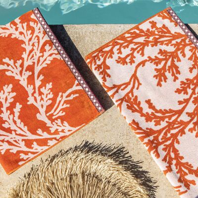 Alexandre Turpault Drap de plage en coton bio orange 100x180 Orange 180x180x100cm - Publicité Alexandre Turpault Drap de plage en coton bio orange 100x180 Orange 180x180x100cm - Publicité