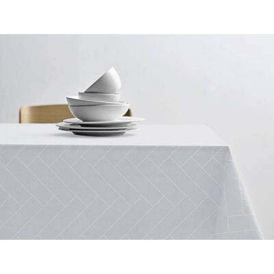 Södahl Tiles Damask Blanc - Nappe 140x320 cm - Publicité Södahl Tiles Damask Blanc - Nappe 140x320 cm - Publicité