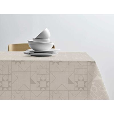 Sodahl Nappe en coton beige Beige 220x0x140cm - Publicité Sodahl Nappe en coton beige Beige 220x0x140cm - Publicité