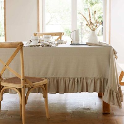 Becquet Nappe en coton naturel 150x350cm Beige 350x1x150cm - Publicité Becquet Nappe en coton naturel 150x350cm Beige 350x1x150cm - Publicité