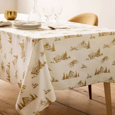 Becquet Nappe en coton jaune doré 140x350cm Jaune 350x1x140cm - Publicité Becquet Nappe en coton jaune doré 140x350cm Jaune 350x1x140cm - Publicité