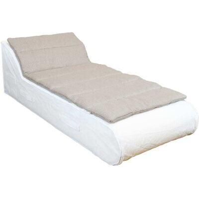 MX HOME Surmatelas pour bain de soleil 1 place - blanc rayé beige Beige 180x3x80cm - Publicité MX HOME Surmatelas pour bain de soleil 1 place - blanc rayé beige Beige 180x3x80cm - Publicité