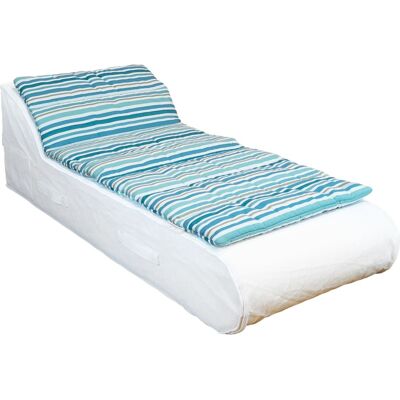 MX HOME Surmatelas pour bain de soleil 1 place - rayures bleues Bleu 180x3x80cm - Publicité MX HOME Surmatelas pour bain de soleil 1 place - rayures bleues Bleu 180x3x80cm - Publicité