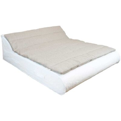 MX HOME Surmatelas pour bain de soleil 2 places - blanc rayé beige Beige 180x3x160cm - Publicité MX HOME Surmatelas pour bain de soleil 2 places - blanc rayé beige Beige 180x3x160cm - Publicité