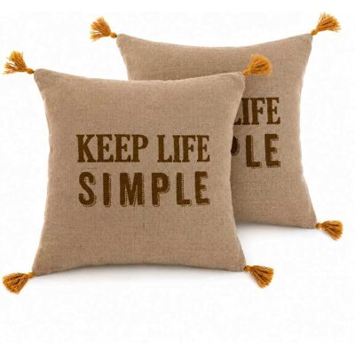 NIYLO Lot 2 coussins en coton marron 45x8x45 cm Marron 8x45x45cm - Publicité NIYLO Lot 2 coussins en coton marron 45x8x45 cm Marron 8x45x45cm - Publicité
