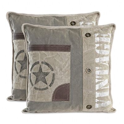 NIYLO Lot 2 coussins en polyester gris 45x15x45 cm Gris 15x45x45cm - Publicité NIYLO Lot 2 coussins en polyester gris 45x15x45 cm Gris 15x45x45cm - Publicité