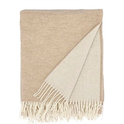 Sodahl Plaid en laine beige 130x170cm Beige 170x0x130cm - Publicité Sodahl Plaid en laine beige 130x170cm Beige 170x0x130cm - Publicité