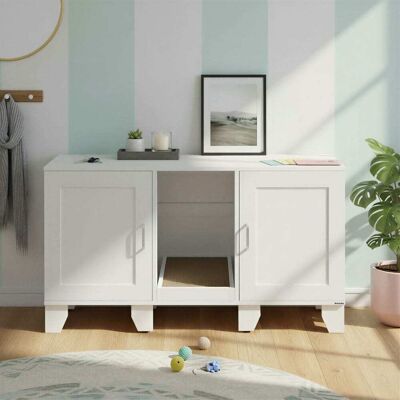 Tectake Maison de toilettage pour chat avec tapis à gratter inclus Blanc 52x65x120cm - Publicité Tectake Maison de toilettage pour chat avec tapis à gratter inclus Blanc 52x65x120cm - Publicité