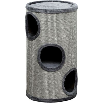 PAWHUT Tonneau à gratter pour chat panneau de particules, peluche gris clair Gris 38x70x38cm - Publicité PAWHUT Tonneau à gratter pour chat panneau de particules, peluche gris clair Gris 38x70x38cm - Publicité
