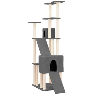 Helloshop26 Arbre à chat meuble 48 x 94 x 190 cm gris Gris 48x190x94cm - Publicité Helloshop26 Arbre à chat meuble 48 x 94 x 190 cm gris Gris 48x190x94cm - Publicité
