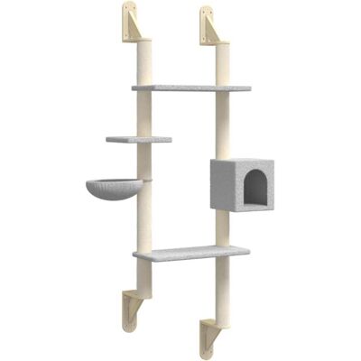Helloshop26 Arbre à chat meuble 80 x 35 x 180 cm gris Gris 80x180x35cm - Publicité Helloshop26 Arbre à chat meuble 80 x 35 x 180 cm gris Gris 80x180x35cm - Publicité