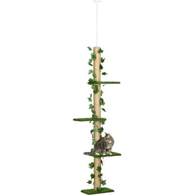 Helloshop26 Arbre à chat poteau 37 x 21 x 202 cm Vert 37x202x21cm - Publicité Helloshop26 Arbre à chat poteau 37 x 21 x 202 cm Vert 37x202x21cm - Publicité