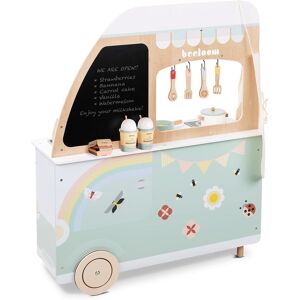 Beeloom Cuisine pour enfants en bois naturel turquoise foodtruck Vert 12x55x89cm