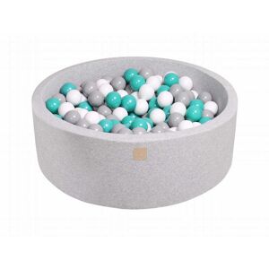 MeowBaby Gris clair Piscine à balles coton Turquoise/Gris/Blanc H30cm Multicolore 90x30x90cm