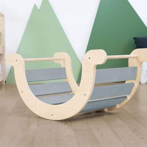 Blm Balançoire d'équilibre pour enfant yupee gris et naturel Multicolore 45x84x41cm