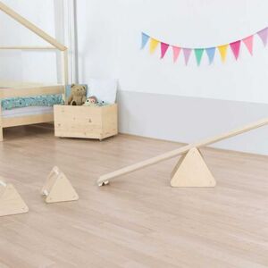 Blm Ensemble d'équilibre pour enfant triangles blanc et naturel Beige 146x1x18cm