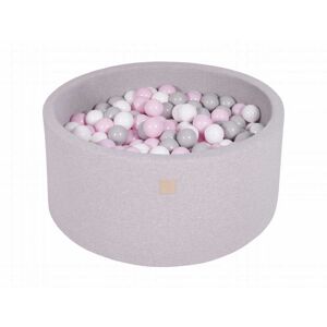 MeowBaby Gris clair Piscine à balles Gris/Blanc/Rose pastel H40cm Multicolore 90x40x90cm