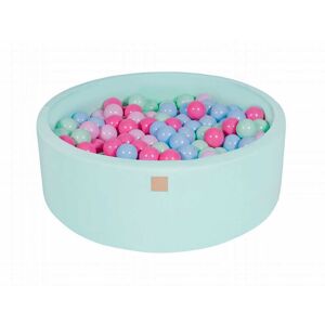 MeowBaby Menthe Piscine à balles Menthe/Bleu/Rose Clair/Rose Pastel H30 Multicolore 90x30x90cm