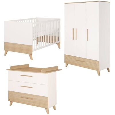 roba Ensemble chambre bébé trio blanc / chêne Blanc 1x1x1cm - Publicité roba Ensemble chambre bébé trio blanc / chêne Blanc 1x1x1cm - Publicité