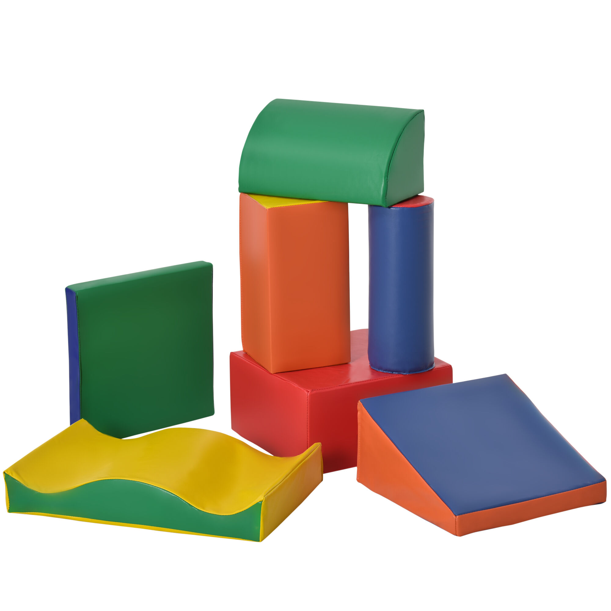 Homcom Jouets éducatifs 7 blocs de construction en mousse de motricité XXL Multicolore 40x20x40cm