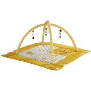 Maisons du Monde Tapis d'éveil bébé en coton jaune moutarde et blanc D125 Jaune 125x125x2.5cm