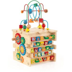 KidKraft Cube d'éveil multi-activité en bois Rose 34x57x29cm