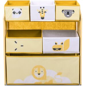 Beeloom Etagère multifonctionnelle pour enfants en bois naturel jaune Jaune 10x36x69cm