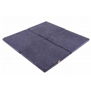 MeowBaby Tapis de jeu carré bleu gris 100x100cm Bleu 120x5x120cm