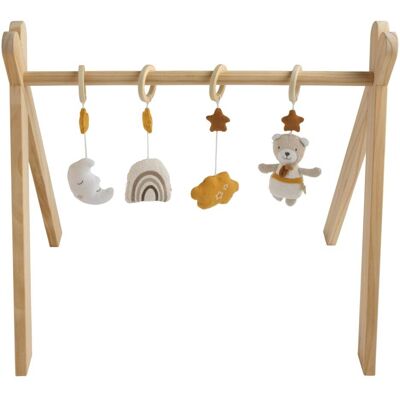 Sauthon Arche d'éveil bois avec 4 jouets Beige 46x52x66cm - Publicité Sauthon Arche d'éveil bois avec 4 jouets Beige 46x52x66cm - Publicité
