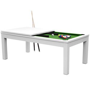 Rendez-Vous Deco Table de billard convertible blanche tapis vert Vert 214x82x112cm