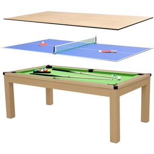 Mister Babyfoot Table multi-jeux convertible, 8-10 personnes Marron 214x82x112cm