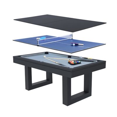Concept Usine Table multi-jeux 3 en 1 billard et ping-pong