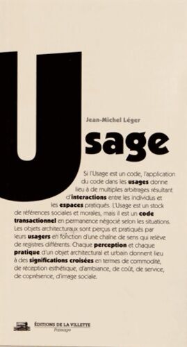 Jean-Michel Léger Usage - Jean-Michel Léger - Livre