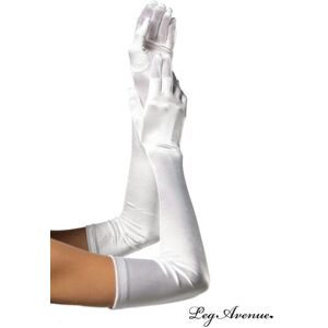 LegAvenue Gants Extra Longs satin Blanc Blanc