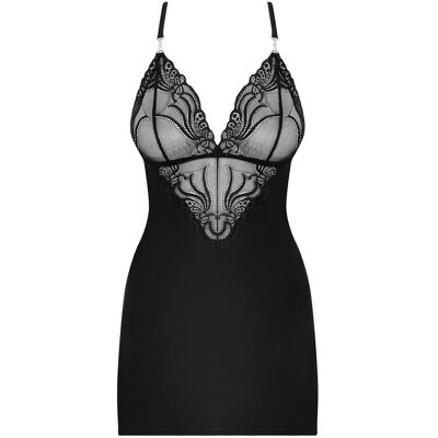 Obsessive 828-CHE-1 chemise and thong black Noir - Publicité Obsessive 828-CHE-1 chemise and thong black Noir - Publicité